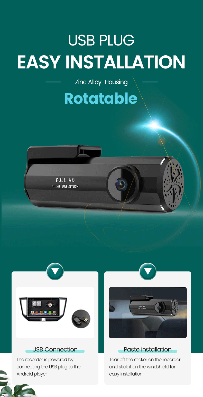 Cameră trafic DVR 1080P + Camera marșarier 720P, afișaj live pe multimedia și înregistrare pe SD - AD-BGCMDVRU2D