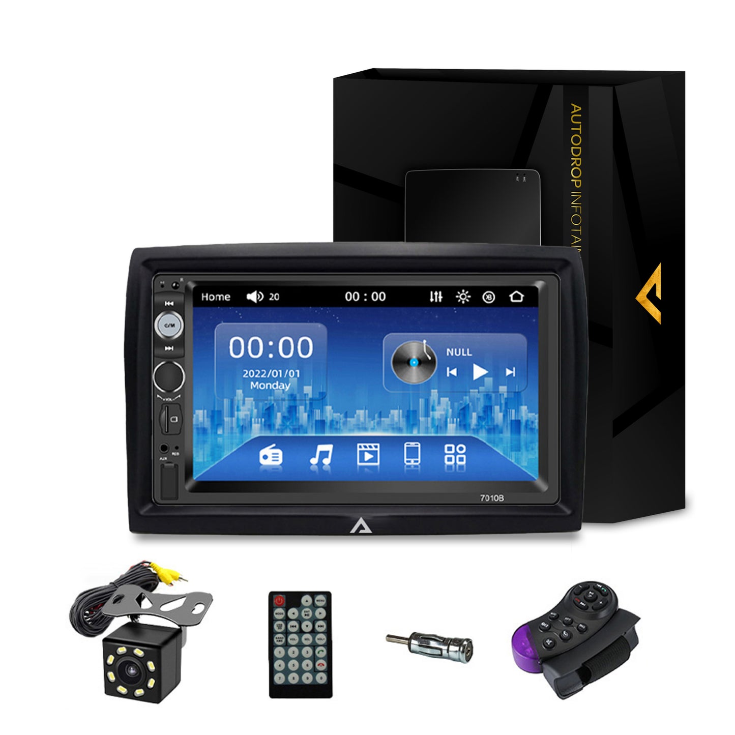 [KIT] MP5 Player pentru FIAT / PEUGEOT / CITROEN, WinCE, Bluetooth, USB, CardSD, Camera Marsarier, Auxiliar, Mirrorlink, Touchscreen, - AD-BGP7010B+AD-BGRFI0262DIN