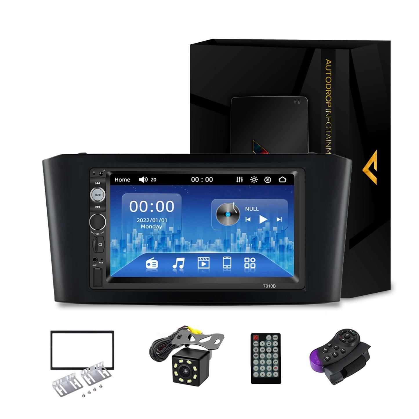 [KIT] MP5 Player pentru Toyota Avensis WinCE, Bluetooth, USB, CardSD, Camera Marsarier, Auxiliar, Mirrorlink, Touchscreen, - AD-BGP7010B+BGRTO0062DIN - AD-BGP