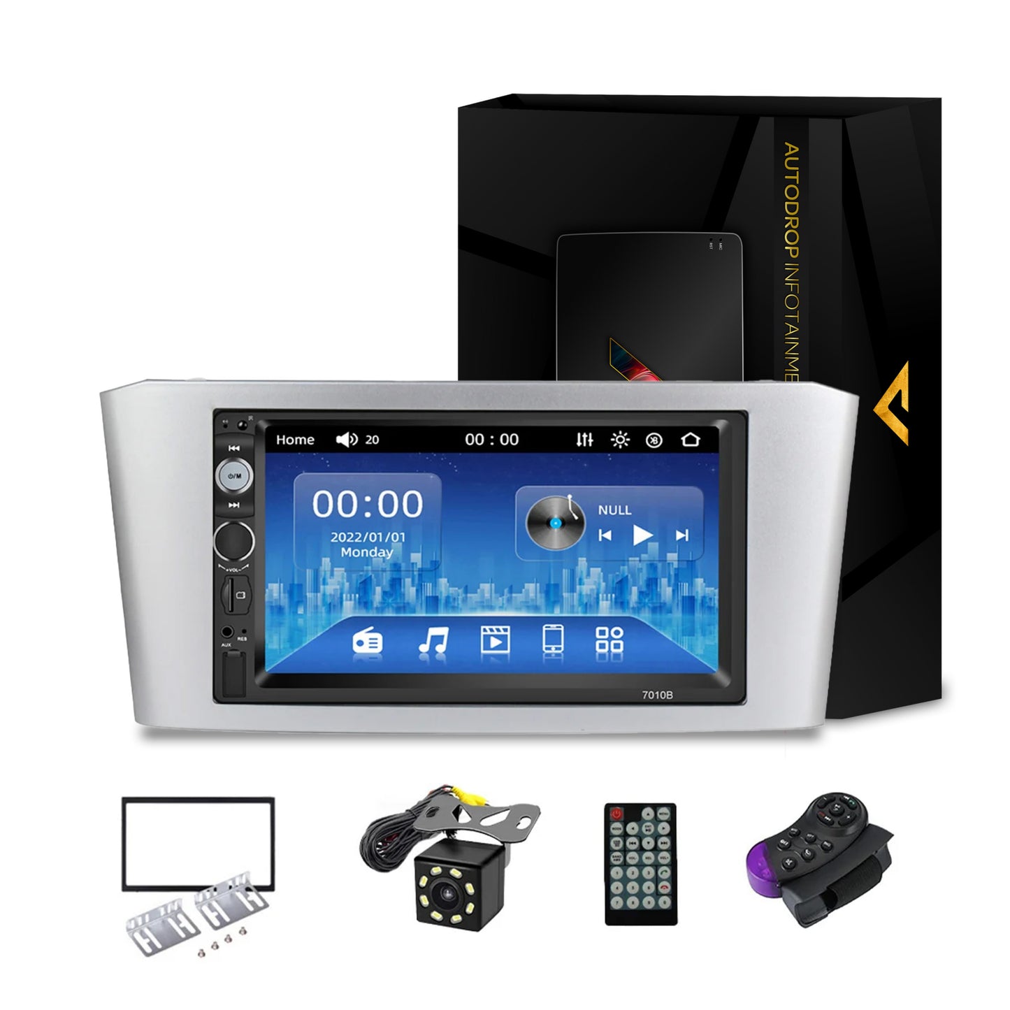 [KIT] MP5 Player pentru Toyota Avensis WinCE, Bluetooth, USB, CardSD, Camera Marsarier, Auxiliar, Mirrorlink, Touchscreen, - AD-BGP7010B+BGRTO1252DIN - AD-BGP