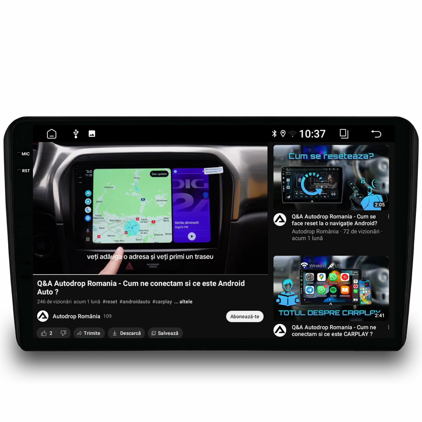 Navigatie 2K Audi A3/ S3/ RS3, Android, S-Quadcore / 4GB RAM + 64GB ROM, 9.5 Inch - AD-BGS90042K+AD-BGRKIT424