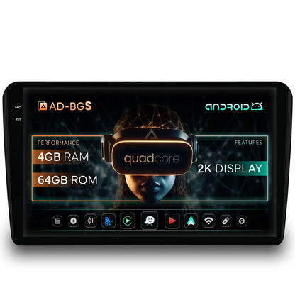Navigatie 2K Audi A3/ S3/ RS3, Android, S-Quadcore / 4GB RAM + 64GB ROM, 9.5 Inch - AD-BGS90042K+AD-BGRKIT424