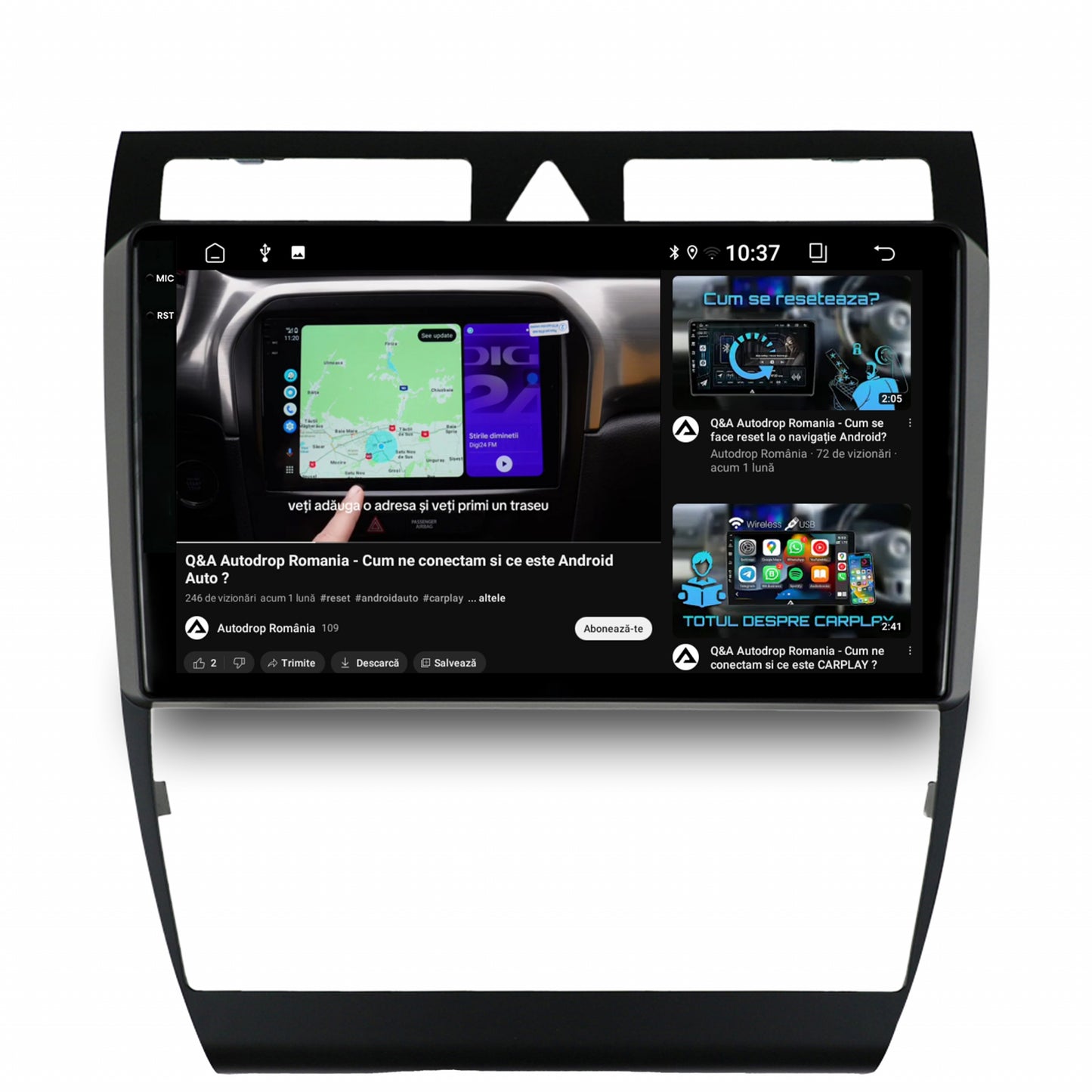 Navigatie 2K Audi A6 (1999-2004), Android, S-Quadcore / 4GB RAM + 64GB ROM, 9.5 Inch - AD-BGS90042K+AD-BGRKIT429