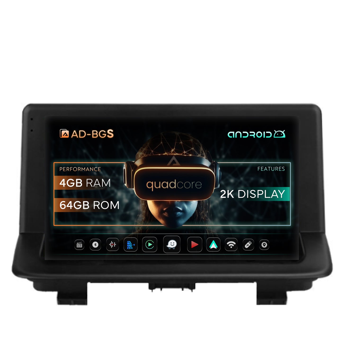 Navigatie 2K Audi Q3 (2011-2018), Android, S-Quadcore / 4GB RAM + 64GB ROM, 9.5 Inch - AD-BGS90042K+AD-BGRKIT427
