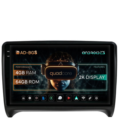Navigatie 2K Audi TT, Android, S-Quadcore / 4GB RAM + 64GB ROM, 9.5 Inch - AD-BGS90042K+AD-BGRKIT426