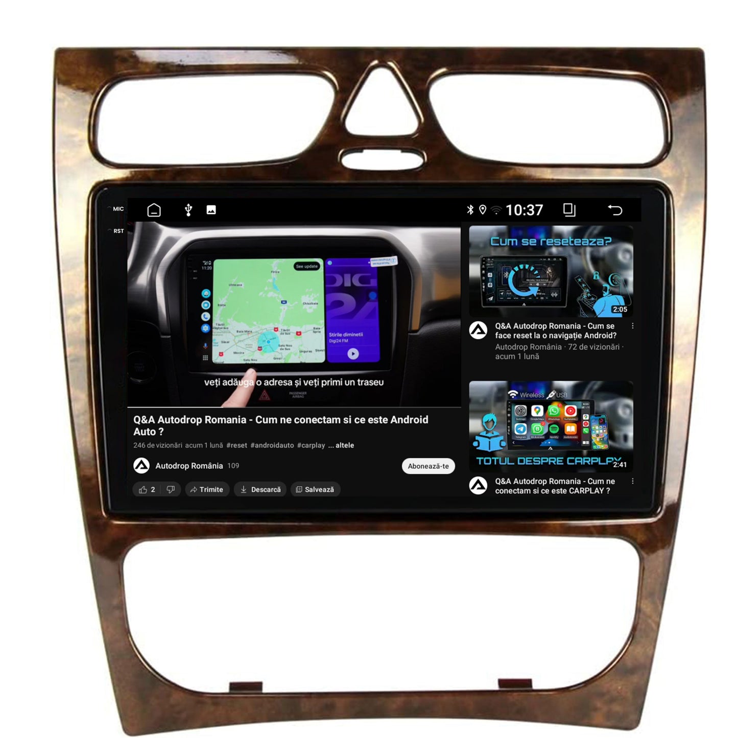 Navigatie 2K Benz C Class (W203) (2002-2004), Android, S-Quadcore / 4GB RAM + 64GB ROM, 9.5 Inch - AD-BGS90042K+AD-BGRKIT416V3