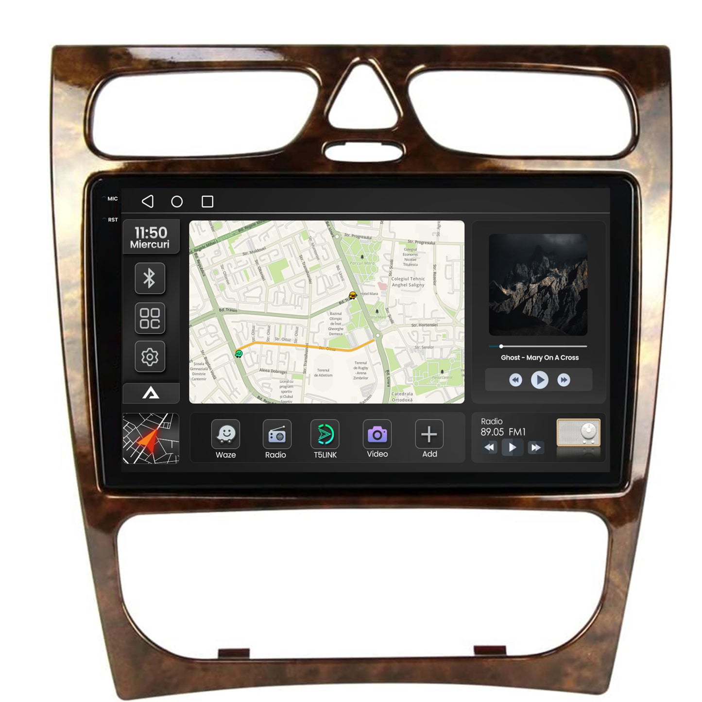 Navigatie 2K Benz C Class (W203) (2002-2004), Android, S-Quadcore / 4GB RAM + 64GB ROM, 9.5 Inch - AD-BGS90042K+AD-BGRKIT416V3