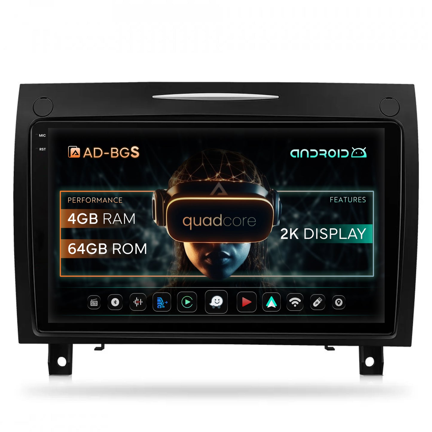 Navigatie 2K Benz SLK (2006-2010), Android, S-Quadcore / 4GB RAM + 64GB ROM, 9.5 Inch - AD-BGS90042K+AD-BGRKIT406V2