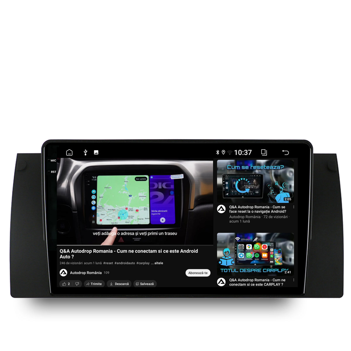 Navigatie 2K BMW E39/E53/E38, Android, S-Quadcore / 4GB RAM + 64GB ROM, 9.5 Inch - AD-BGS90042K+AD-BGRKIT396