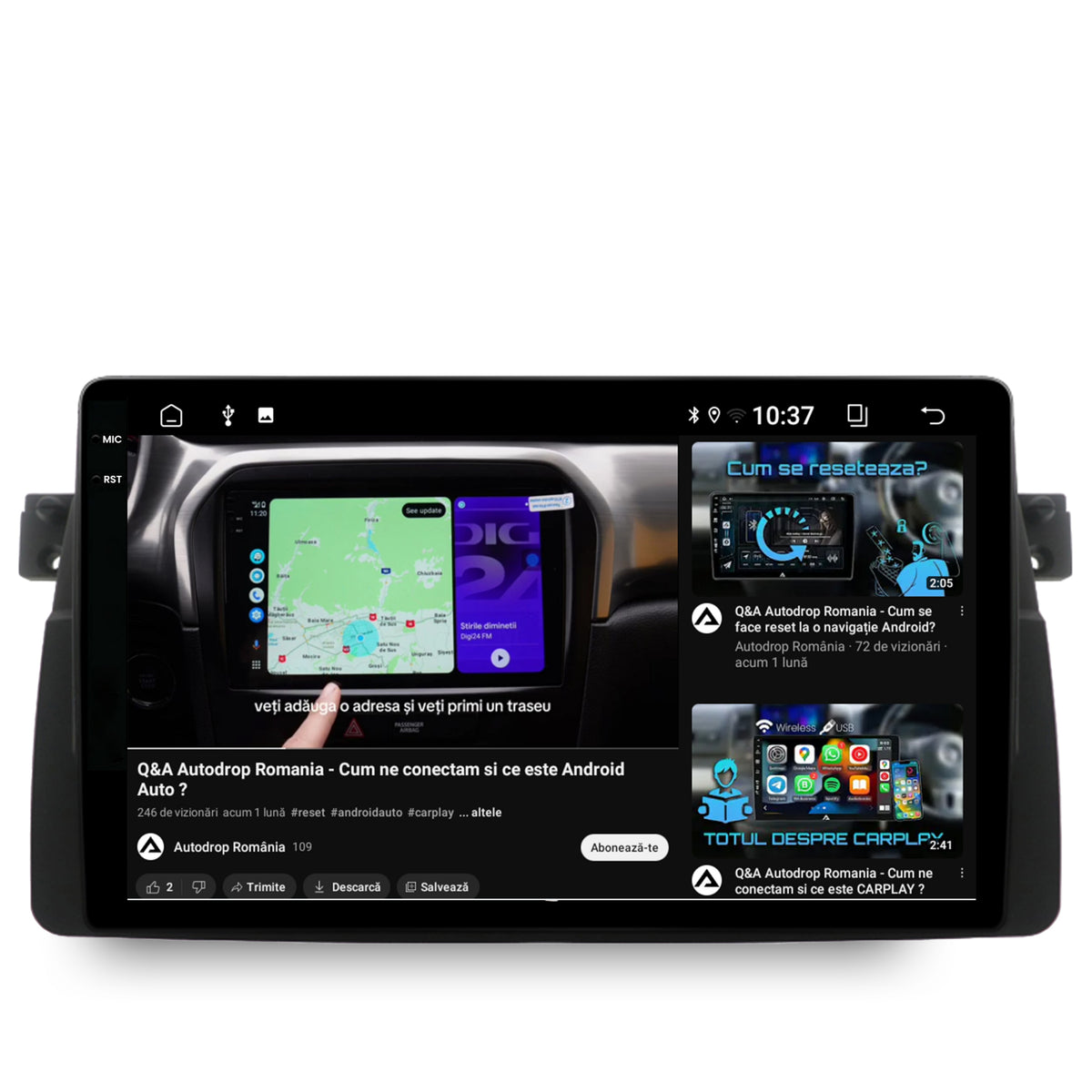 Navigatie 2K BMW E46, Android, S-Quadcore / 4GB RAM + 64GB ROM, 9.5 Inch - AD-BGS90042K+AD-BGRKIT397