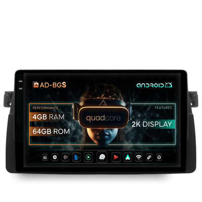 Navigatie 2K BMW E46, Android, S-Quadcore / 4GB RAM + 64GB ROM, 9.5 Inch - AD-BGS90042K+AD-BGRKIT397