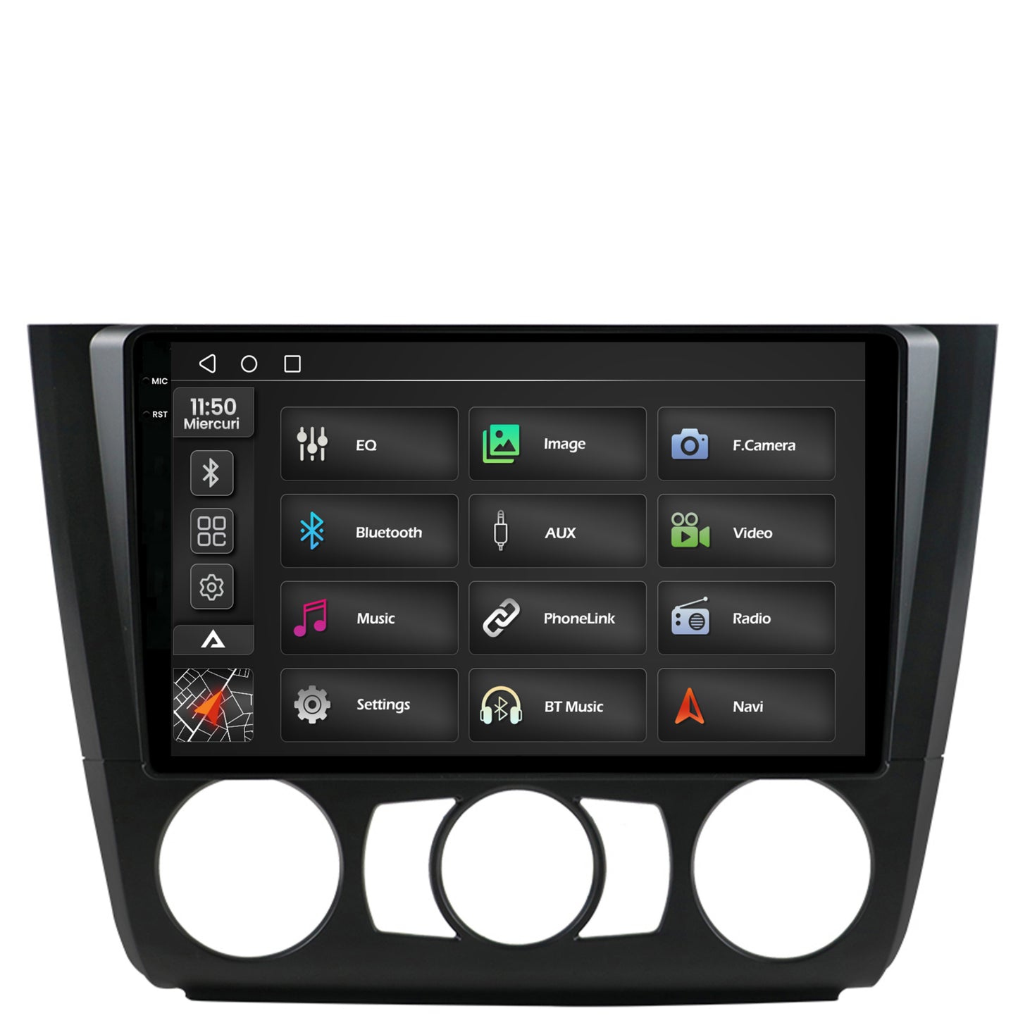 Navigatie 2K BMW Seria 1 E87 (2007-2011), Clima Manuala, Android, S-Quadcore / 4GB RAM + 64GB ROM, 9.5 Inch - AD-BGS90042K+AD-BGRKIT398