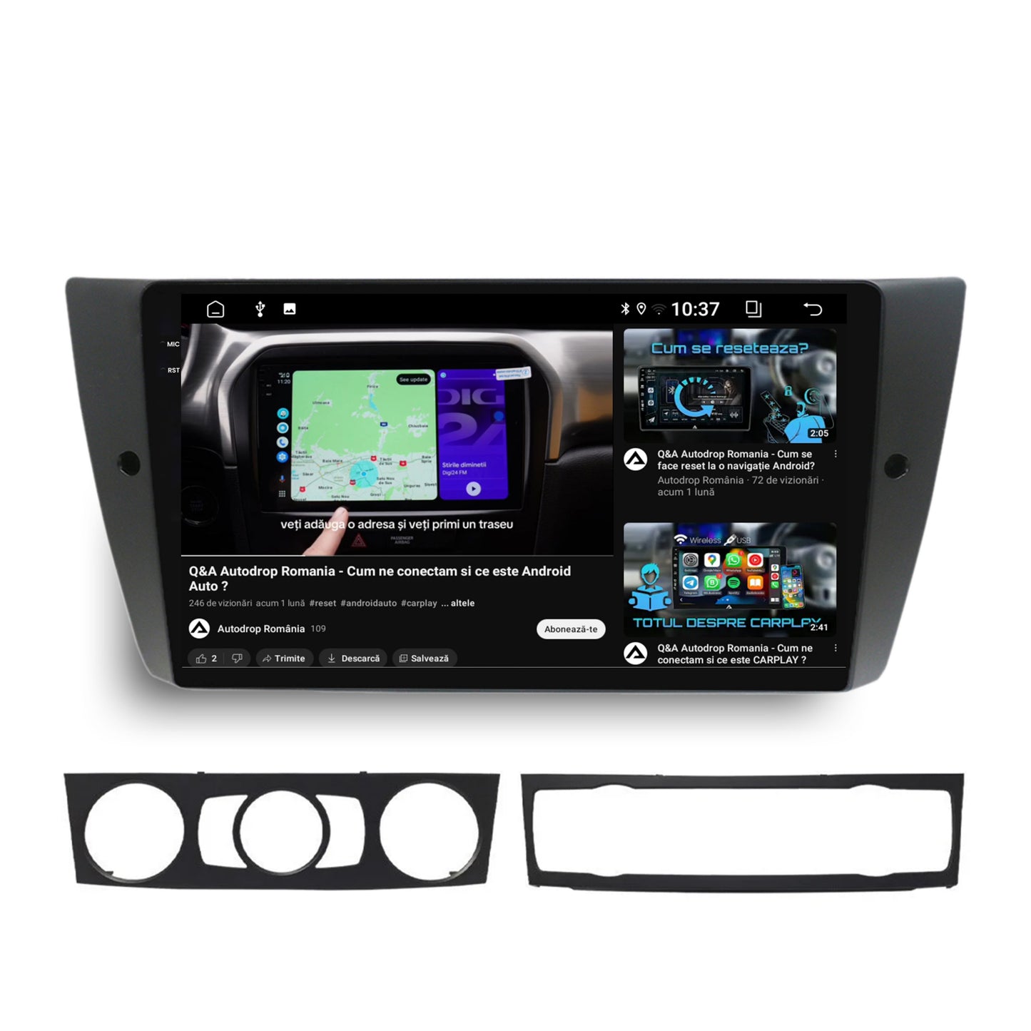 Navigatie 2K BMW Seria 3 E90, E91, E92, Android, S-Quadcore / 4GB RAM + 64GB ROM, 9.5 Inch - AD-BGS90042K+AD-BGRKIT391