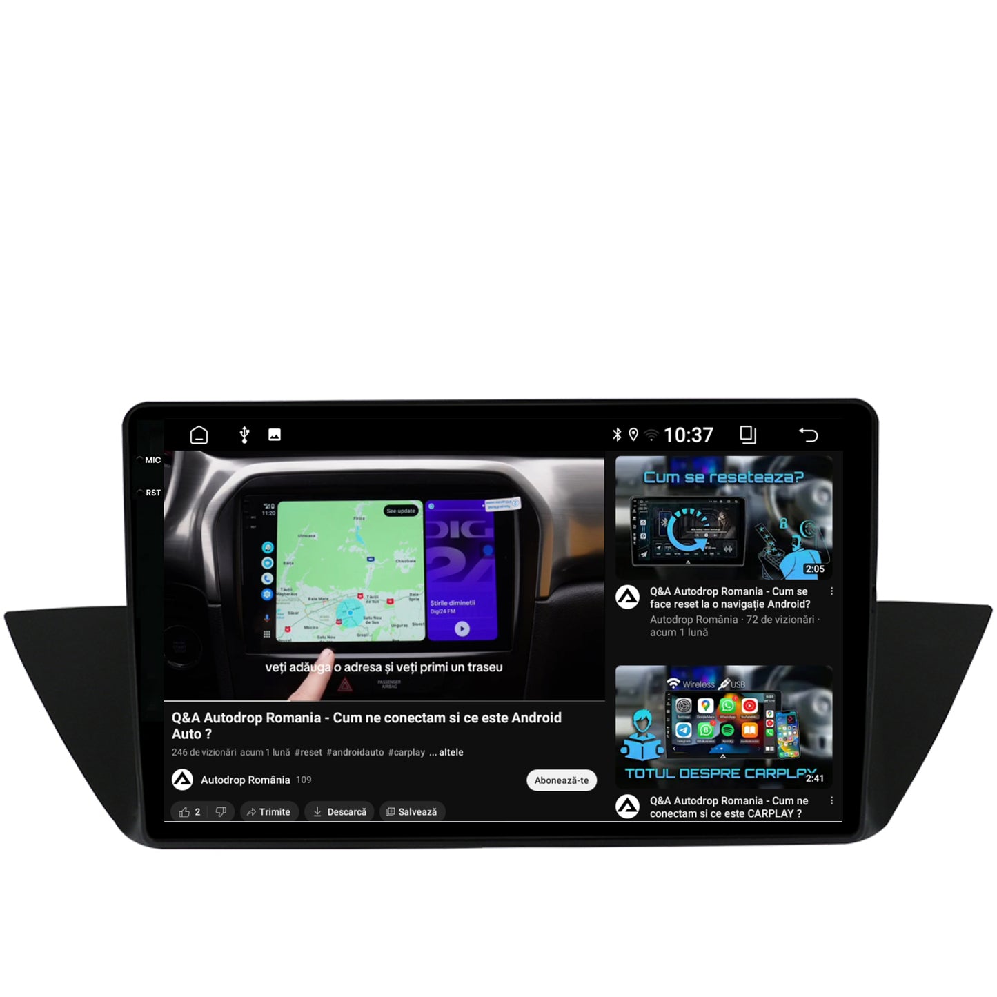 Navigatie 2K BMW X1 (2009-2015), Android, S-Quadcore / 4GB RAM + 64GB ROM, 10.36 Inch - AD-BGS100042K+AD-BGRKIT394