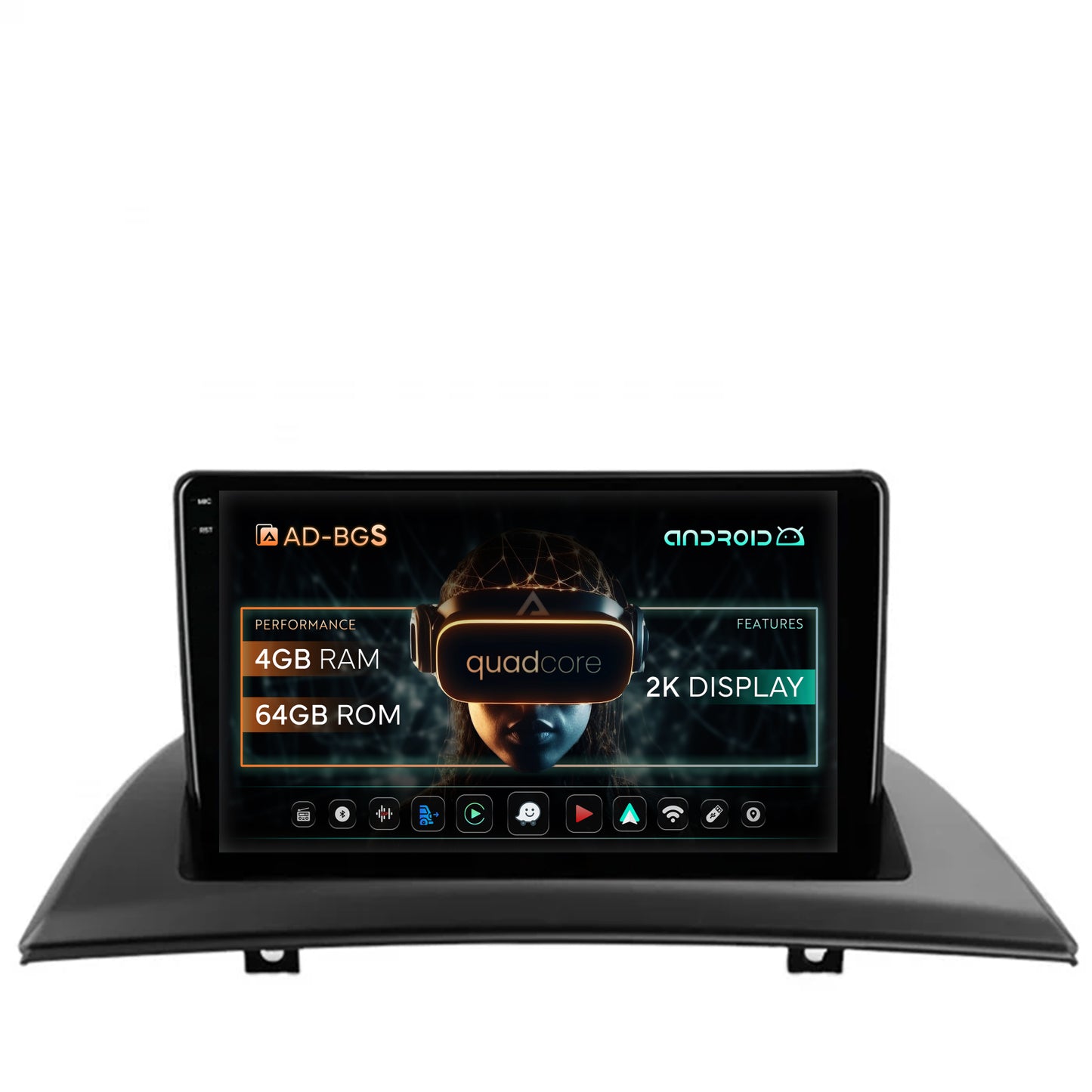 Navigatie 2K BMW X3 E83 (2003-2010), Android, S-Quadcore / 4GB RAM + 64GB ROM, 9.5 Inch - AD-BGS90042K+AD-BGRKIT395