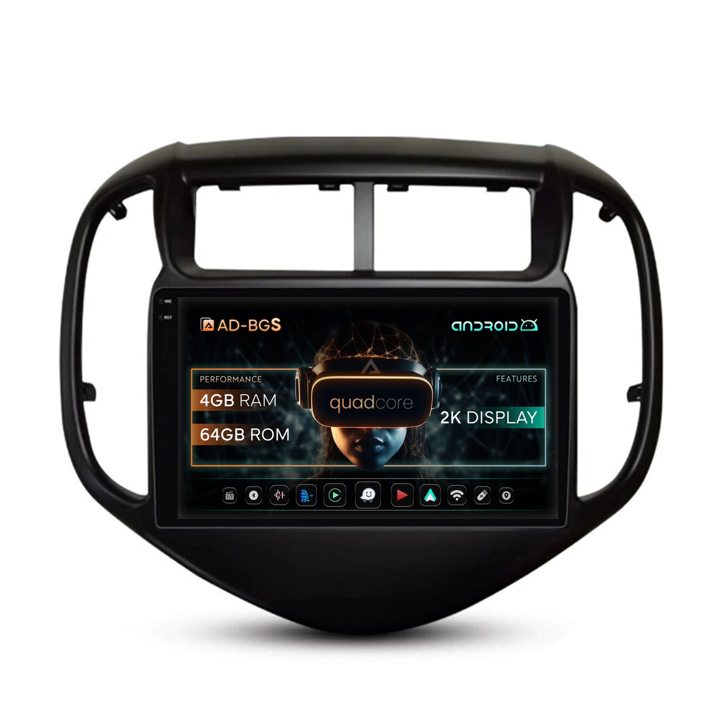 Navigatie 2K Chevrolet Aveo (2016-2021), Android, S-Quadcore / 4GB RAM + 64GB ROM, 9.5 Inch - AD-BGS90042K+AD-BGRKIT230