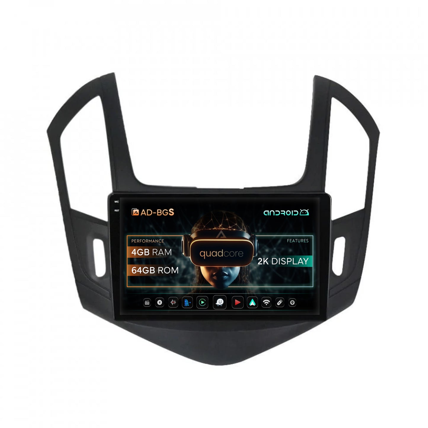 Navigatie 2K Chevrolet Cruze (2013-2015), Android, S-Quadcore / 4GB RAM + 64GB ROM, 10.36 Inch - AD-BGS100042K+AD-BGRKIT244