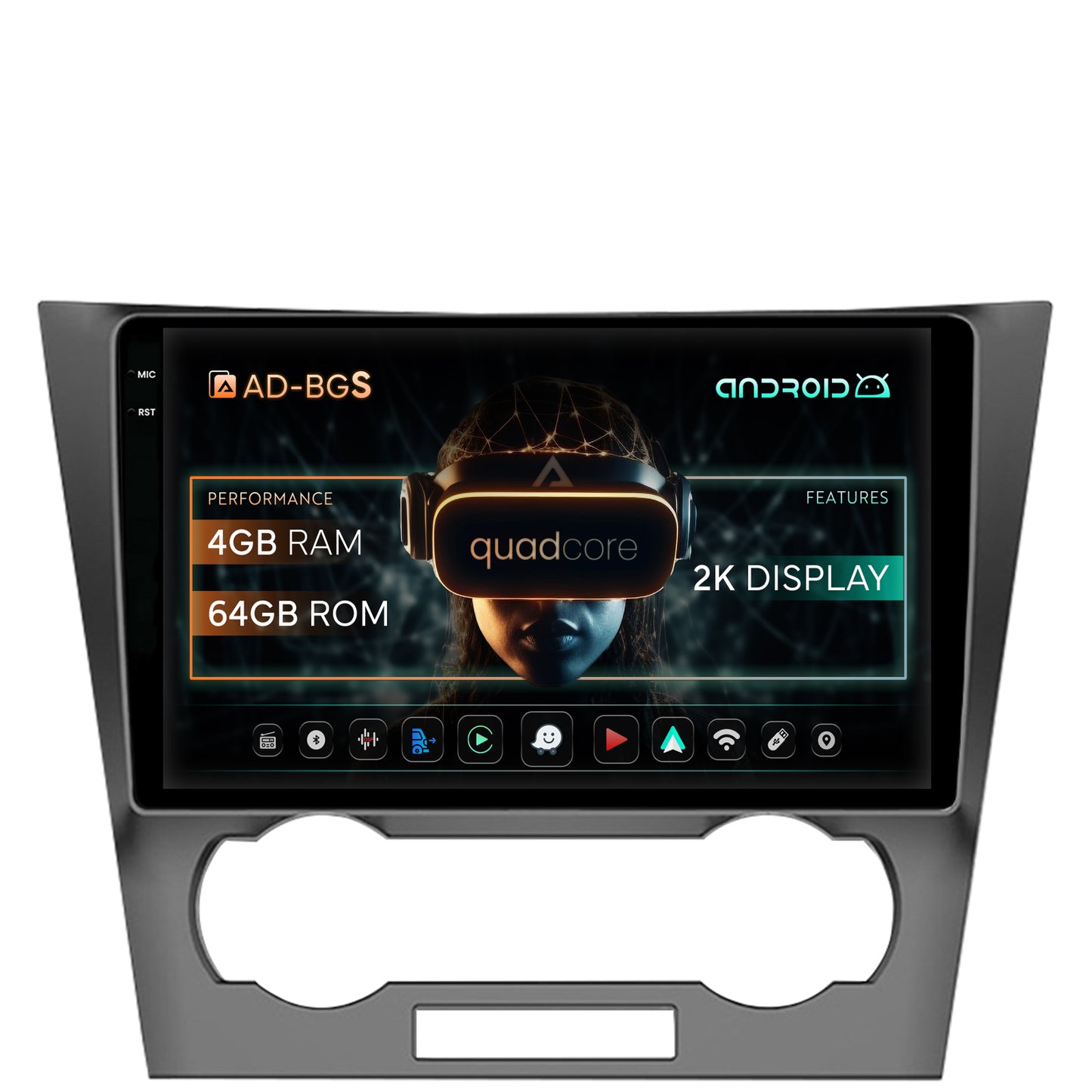 Navigatie 2K Chevrolet Epica (2006-2012), Android, S-Quadcore / 4GB RAM + 64GB ROM, 9.5 Inch - AD-BGS90042K+AD-BGRKIT242