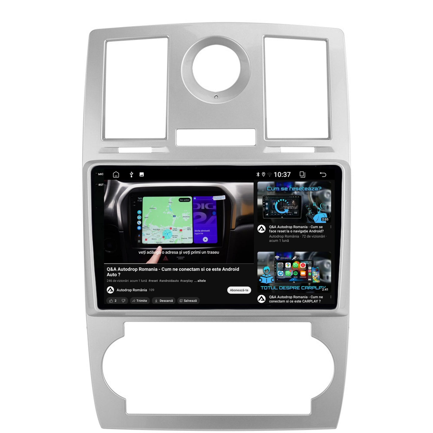 Navigatie 2K Chrysler 300C (2004-2011), Android, S-Quadcore / 4GB RAM + 64GB ROM, 9.5 Inch - AD-BGS90042K+AD-BGRKIT421