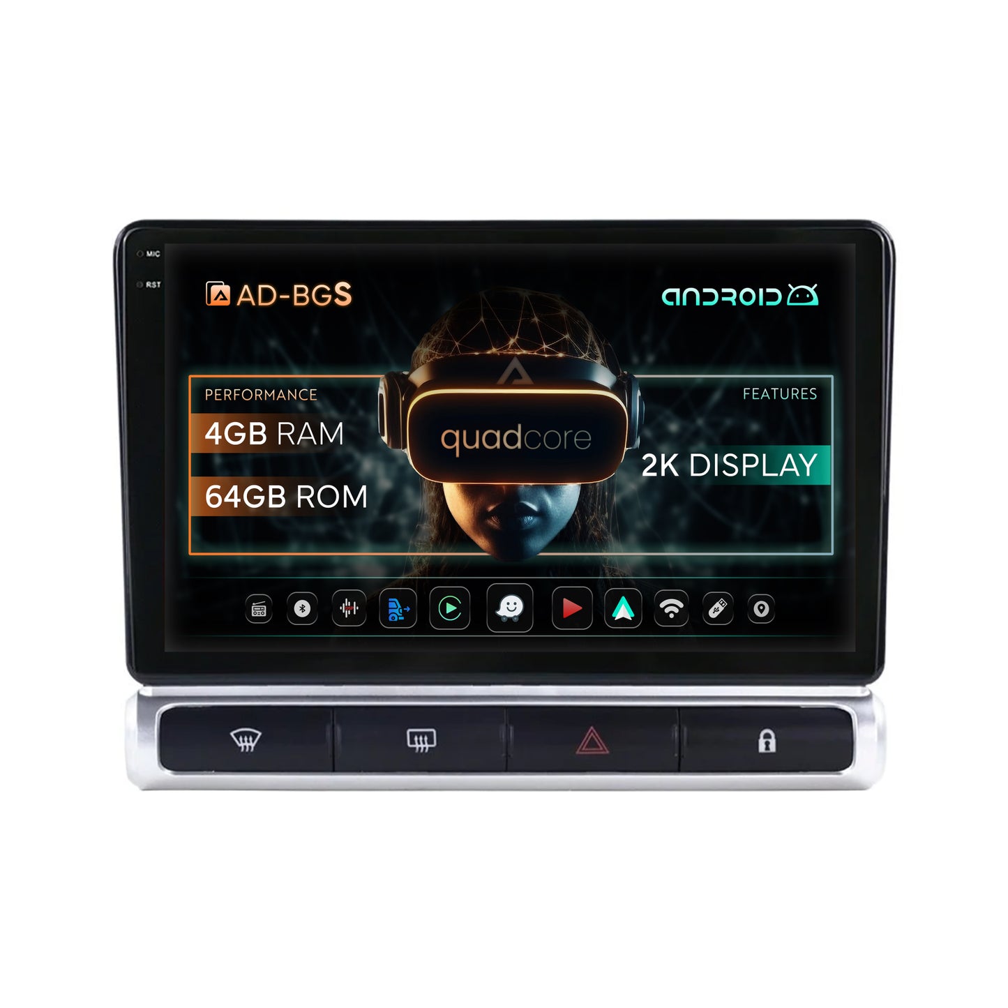 Navigatie 2K Citroen C3 High-V (2024+), Android, S-Quadcore / 4GB RAM + 64GB ROM, 9.5 Inch - AD-BGS90042K+AD-BGRKIT248