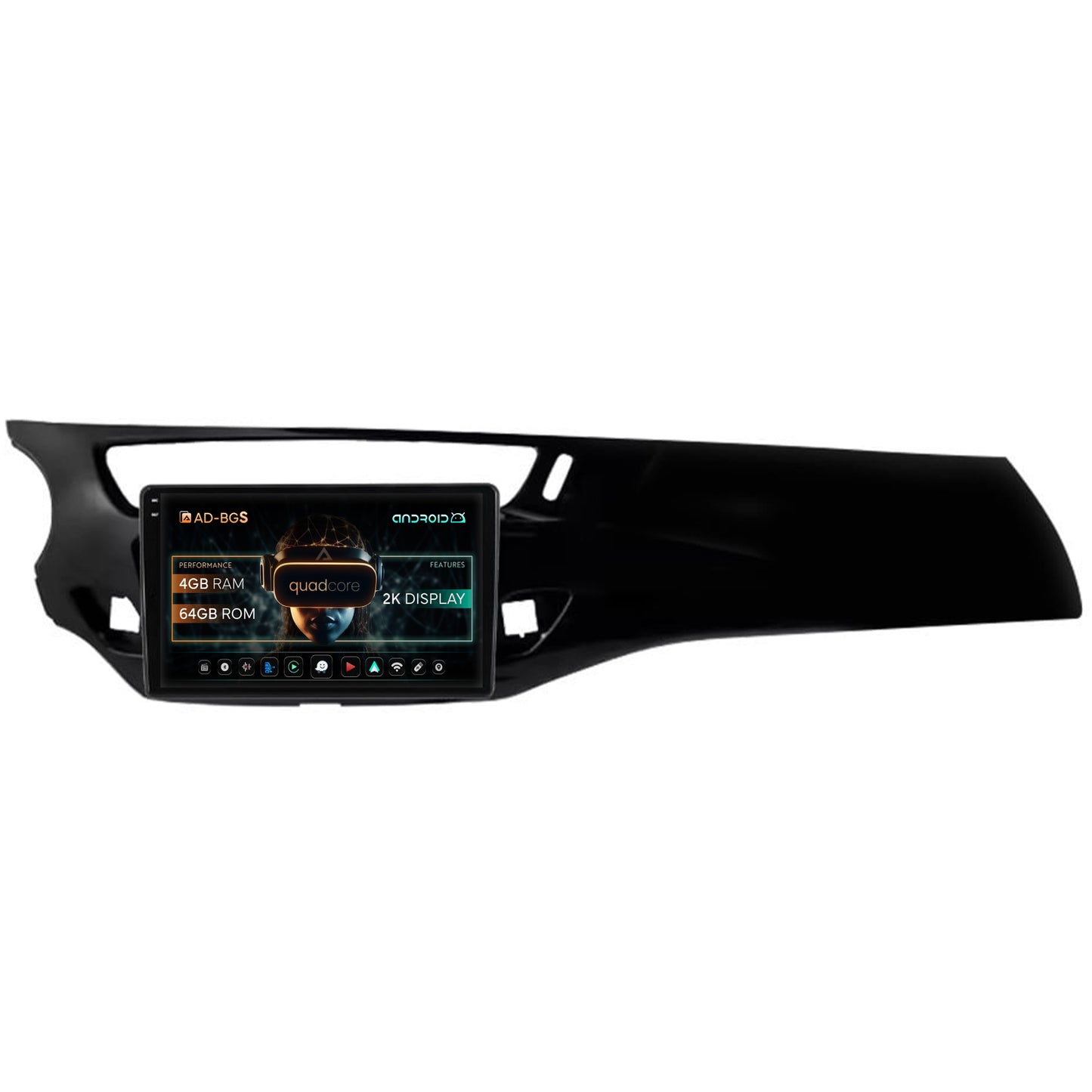 Navigatie 2K Citroen C3 II (2009-2016), Android, S-Quadcore / 4GB RAM + 64GB ROM, 9.5 Inch - AD-BGS90042K+AD-BGRKIT341