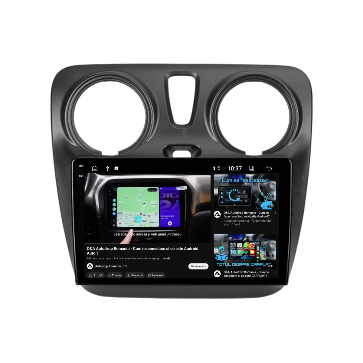 Navigatie 2K Dacia Dokker / Lodgy, Android, S-Quadcore / 4GB RAM + 64GB ROM, 9.5 Inch - AD-BGS90042K+AD-BGRKIT376V2