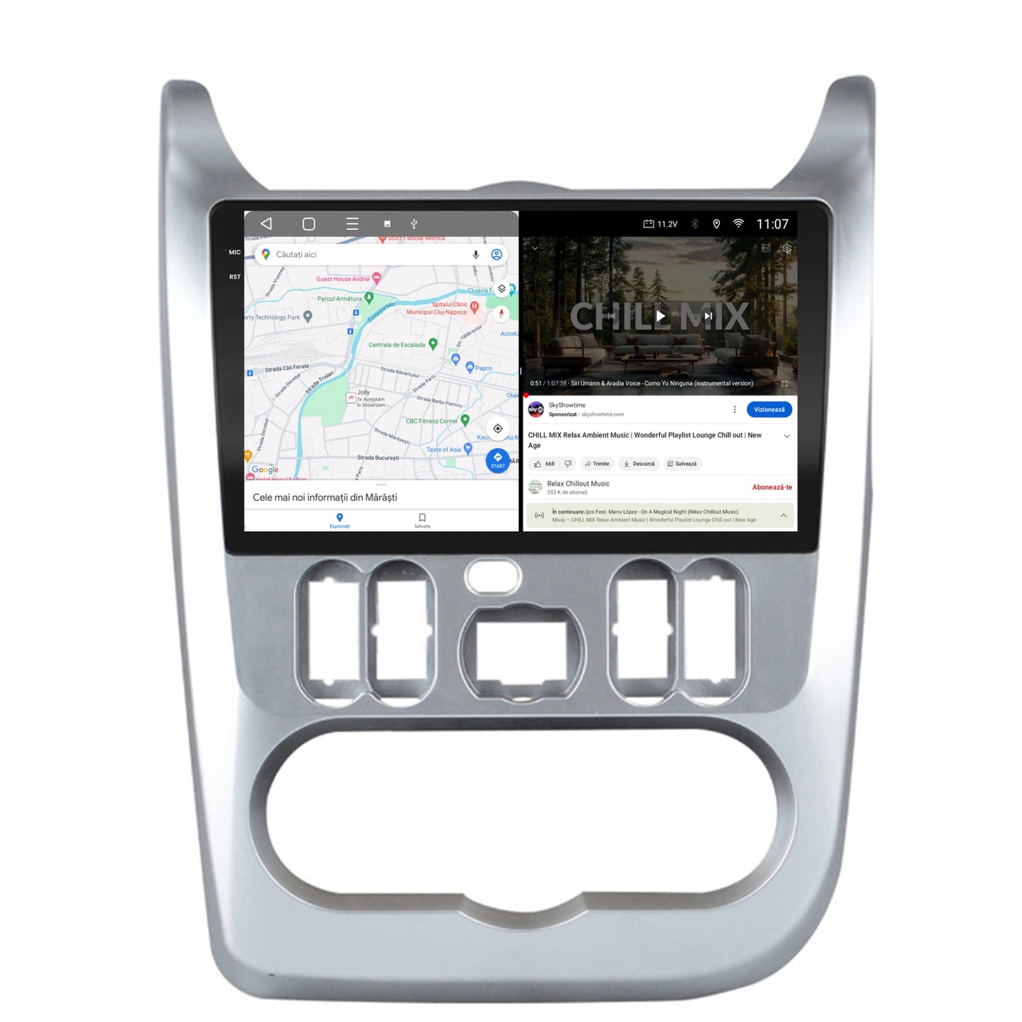 Navigatie 2K Dacia Logan / Duster / Sandero (2009-2013), Android, S-Quadcore / 4GB RAM + 64GB ROM, 9.5 Inch - AD-BGS90042K+AD-BGRKIT367