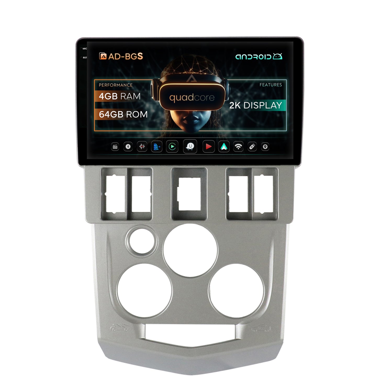 Navigatie 2K Dacia Logan PH1 (2004-2009), Android, S-Quadcore / 4GB RAM + 64GB ROM, 9.5 Inch - AD-BGS90042K+AD-BGRKIT368