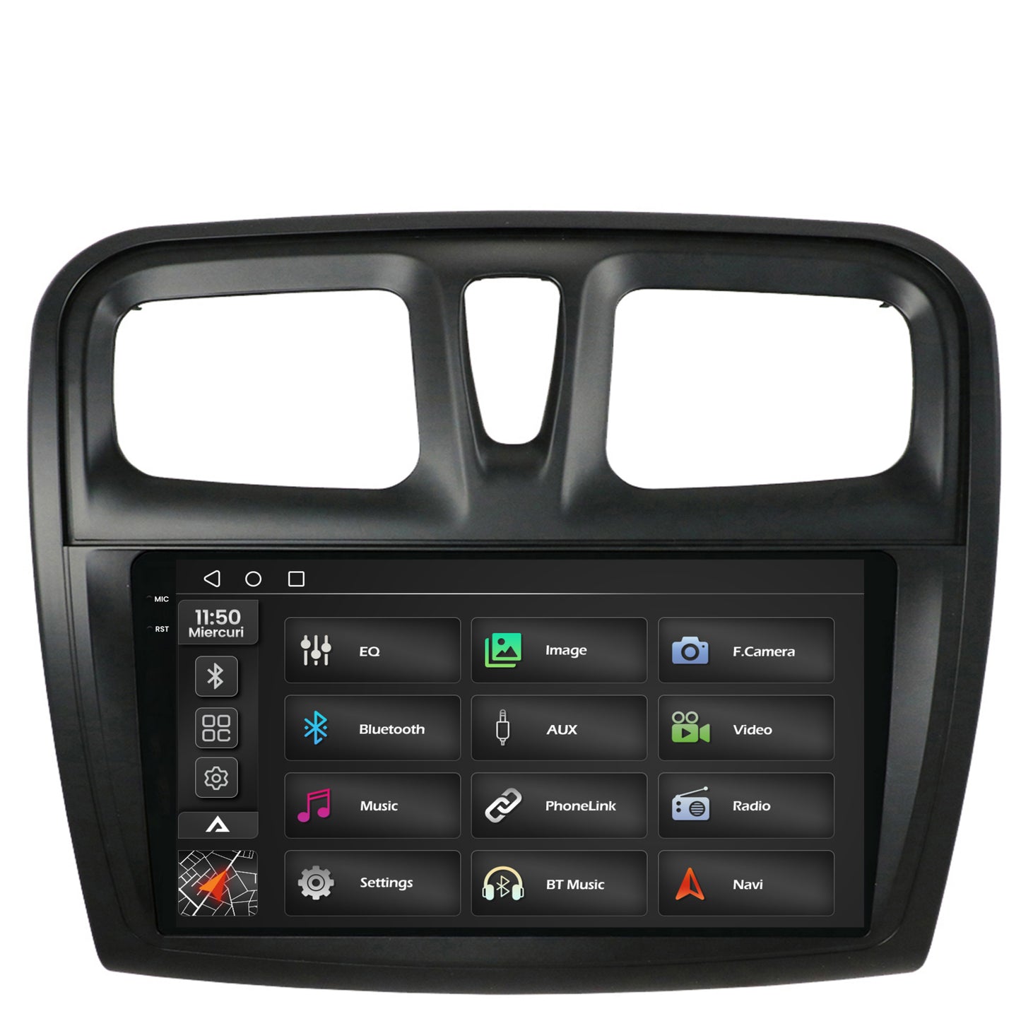 Navigatie 2K Dacia Logan / Sandero, Android, S-Quadcore / 4GB RAM + 64GB ROM, 9.5 Inch - AD-BGS90042K+AD-BGRKIT375