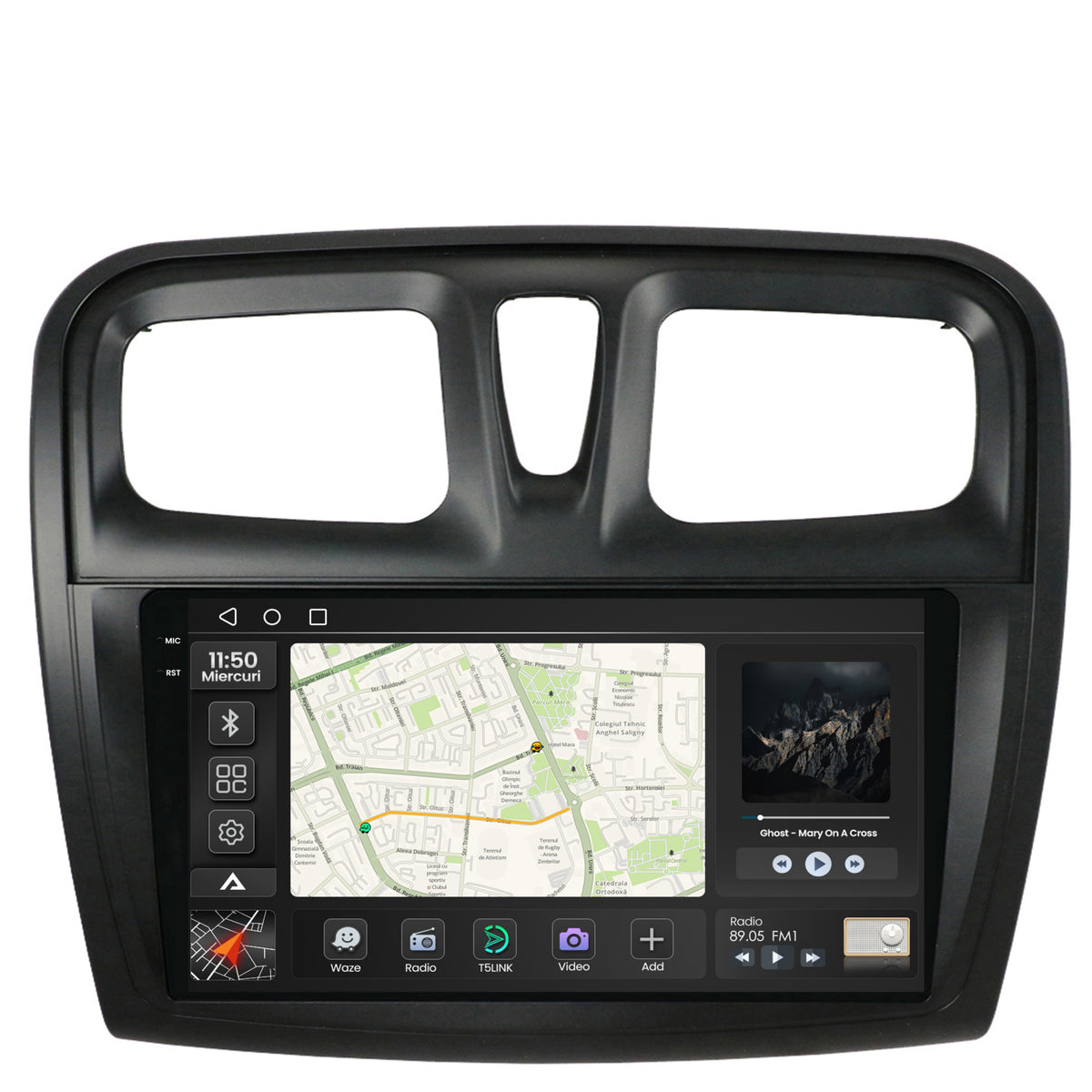 Navigatie 2K Dacia Logan / Sandero, Android, S-Quadcore / 4GB RAM + 64GB ROM, 9.5 Inch - AD-BGS90042K+AD-BGRKIT375