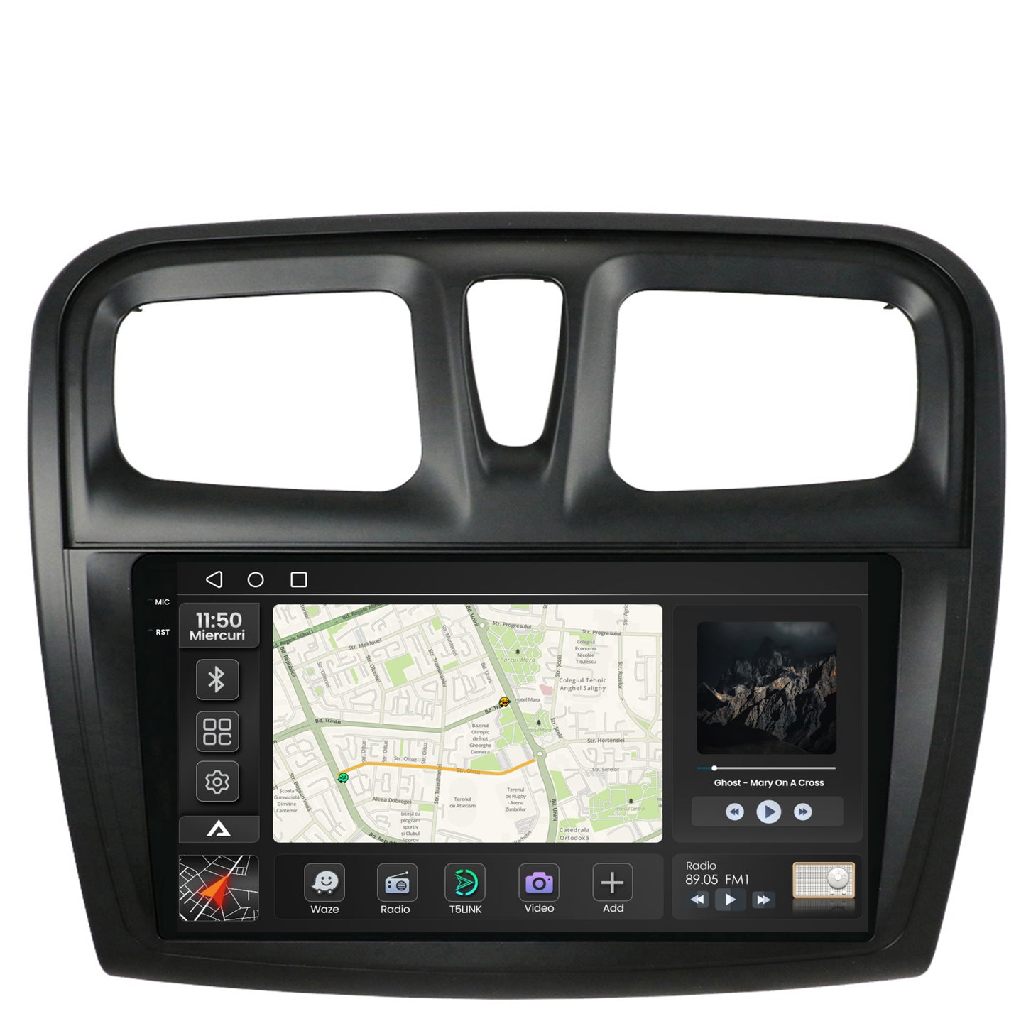 Navigatie 2K Dacia Logan / Sandero, Android, S-Quadcore / 4GB RAM + 64GB ROM, 9.5 Inch - AD-BGS90042K+AD-BGRKIT375