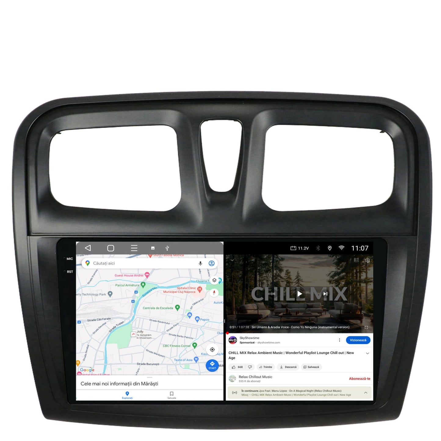 Navigatie 2K Dacia Logan / Sandero, Android, S-Quadcore / 4GB RAM + 64GB ROM, 9.5 Inch - AD-BGS90042K+AD-BGRKIT375