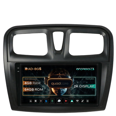Navigatie 2K Dacia Logan / Sandero, Android, S-Quadcore / 4GB RAM + 64GB ROM, 9.5 Inch - AD-BGS90042K+AD-BGRKIT375