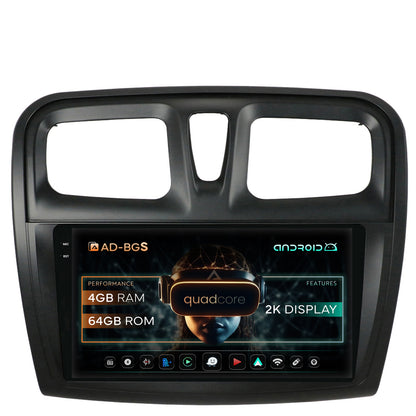 Navigatie 2K Dacia Logan / Sandero, Android, S-Quadcore / 4GB RAM + 64GB ROM, 9.5 Inch - AD-BGS90042K+AD-BGRKIT375