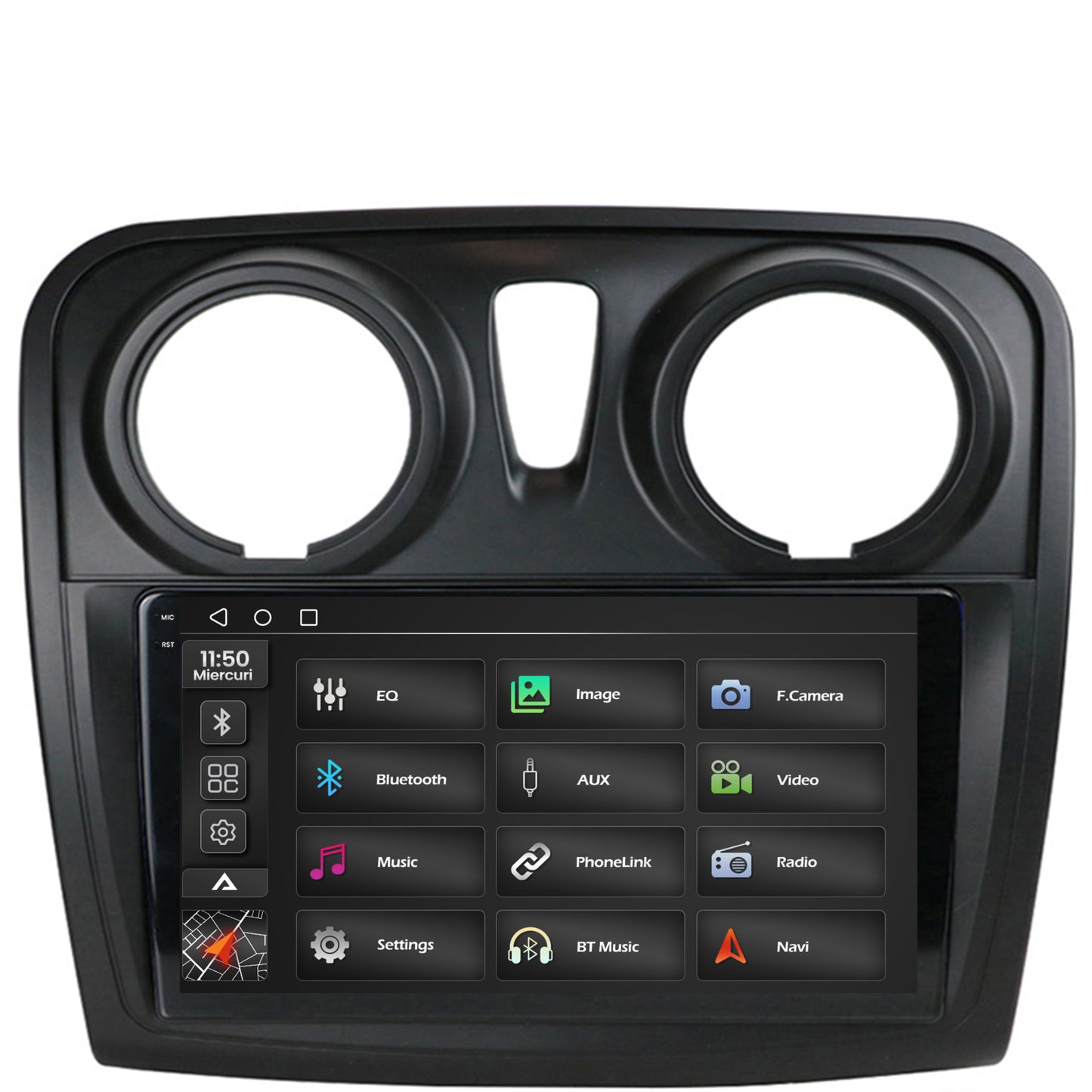Navigatie 2K Dacia Logan / Sandero, Android, S-Quadcore / 4GB RAM + 64GB ROM, 9.5 Inch - AD-BGS90042K+AD-BGRKIT376