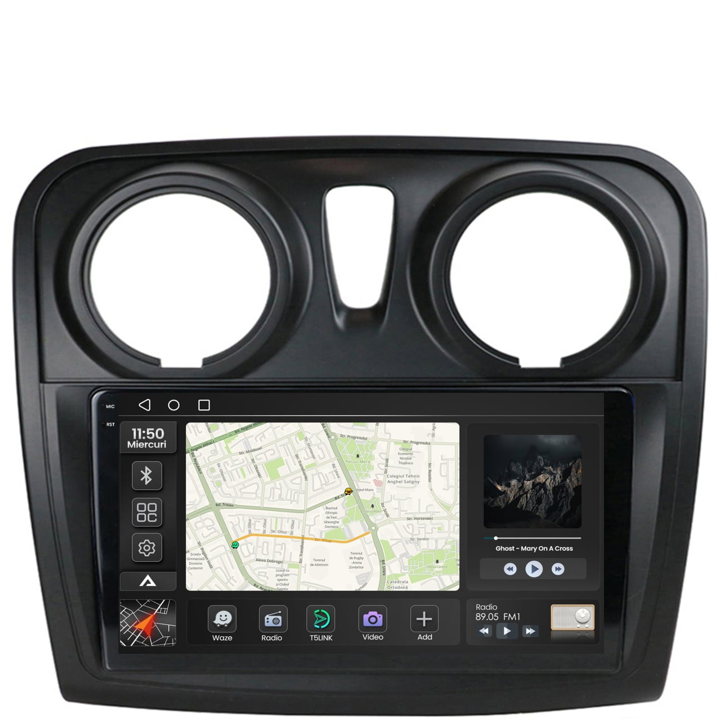 Navigatie 2K Dacia Logan / Sandero, Android, S-Quadcore / 4GB RAM + 64GB ROM, 9.5 Inch - AD-BGS90042K+AD-BGRKIT376