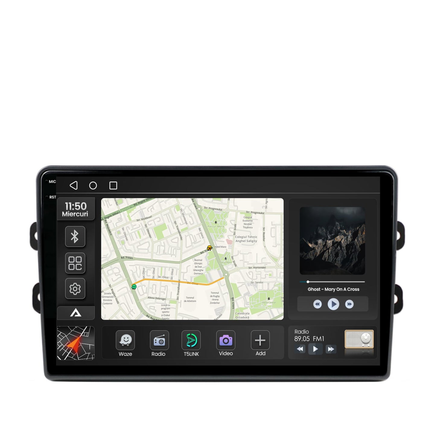 Navigatie 2K Dacia/Renault, Android, S-Quadcore / 4GB RAM + 64GB ROM, 9.5 Inch - AD-BGS90042K+AD-BGRKIT383