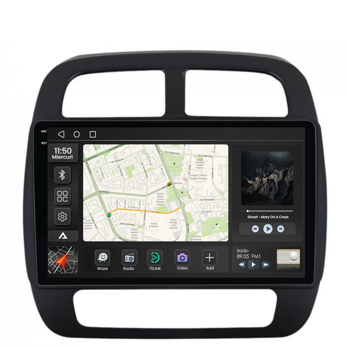 Navigatie 2K Dacia Spring (2021- Prezent), Android, S-Quadcore / 4GB RAM + 64GB ROM, 9.5 Inch - AD-BGS90042K+AD-BGRKIT366V4s