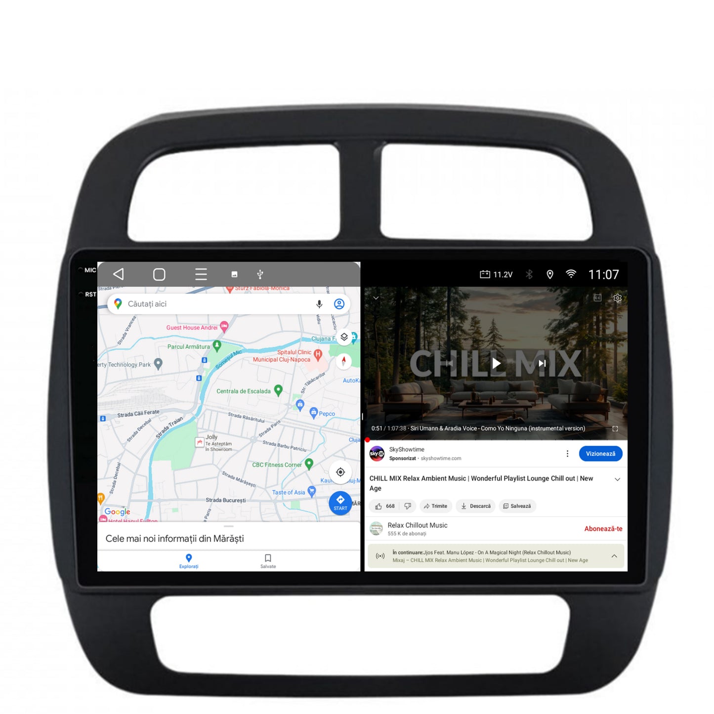 Navigatie 2K Dacia Spring (2021- Prezent), Android, S-Quadcore / 4GB RAM + 64GB ROM, 9.5 Inch - AD-BGS90042K+AD-BGRKIT366V4s