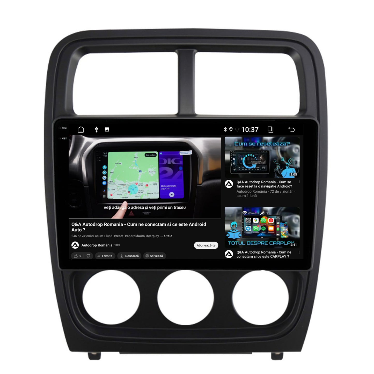 Navigatie 2K Dodge Caliber (2010-2012), Android, S-Quadcore / 4GB RAM + 64GB ROM, 9.5 Inch - AD-BGS90042K+AD-BGRKIT295V2