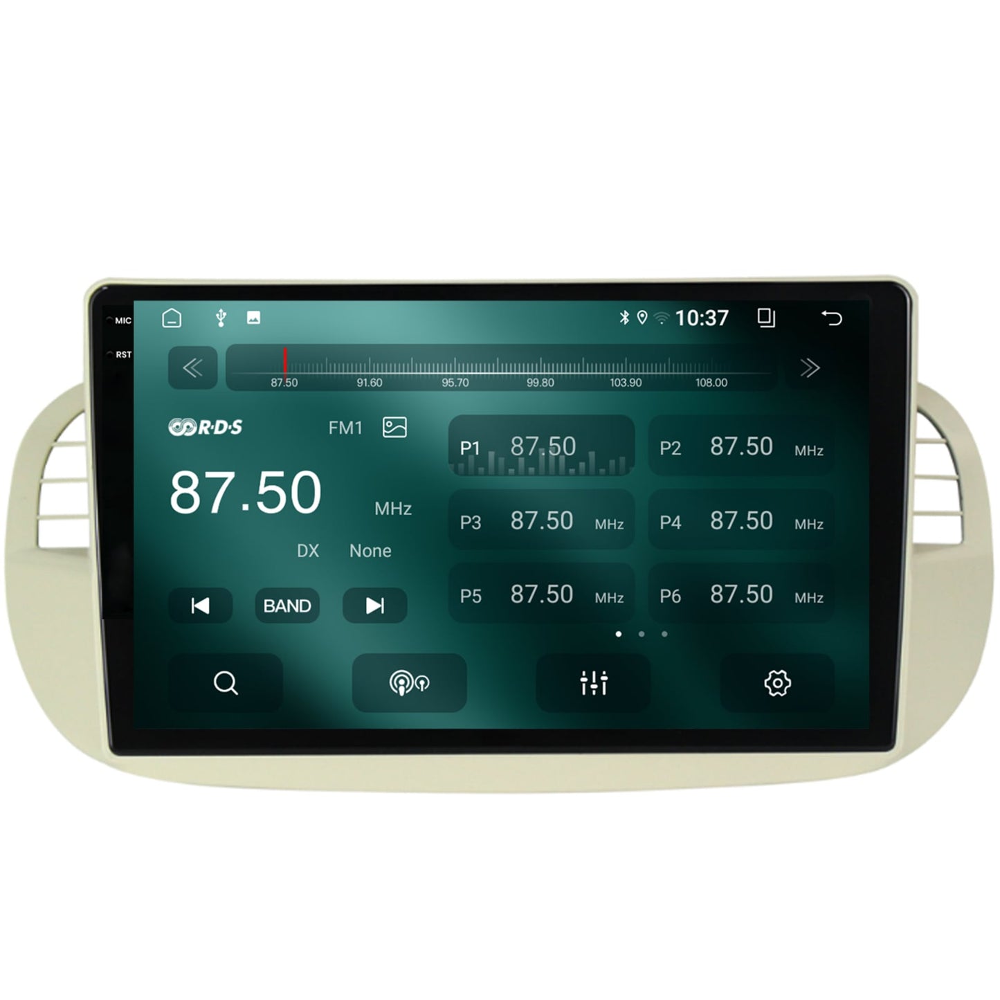 Navigatie 2K Fiat 500 (2007-2014), Android, S-Quadcore / 4GB RAM + 64GB ROM, 9.5 Inch - AD-BGS90042K+AD-BGRKIT362V2