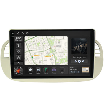 Navigatie 2K Fiat 500 (2007-2014), Android, S-Quadcore / 4GB RAM + 64GB ROM, 9.5 Inch - AD-BGS90042K+AD-BGRKIT362V2
