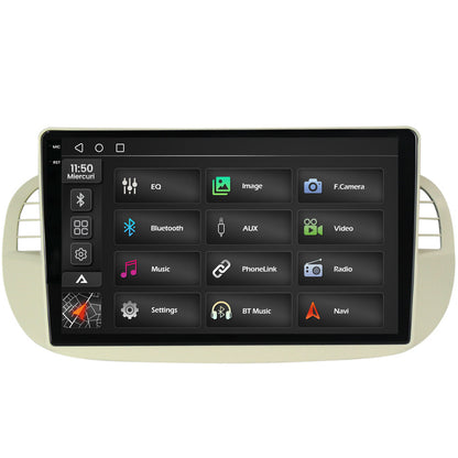 Navigatie 2K Fiat 500 (2007-2014), Android, S-Quadcore / 4GB RAM + 64GB ROM, 9.5 Inch - AD-BGS90042K+AD-BGRKIT362V2