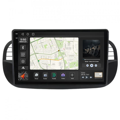 Navigatie 2K Fiat 500 (2007-2014), Android, S-Quadcore / 4GB RAM + 64GB ROM, 9.5 Inch - AD-BGS90042K+AD-BGRKIT362V3