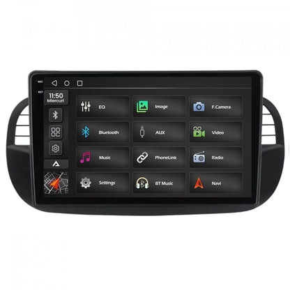 Navigatie 2K Fiat 500 (2007-2014), Android, S-Quadcore / 4GB RAM + 64GB ROM, 9.5 Inch - AD-BGS90042K+AD-BGRKIT362V3