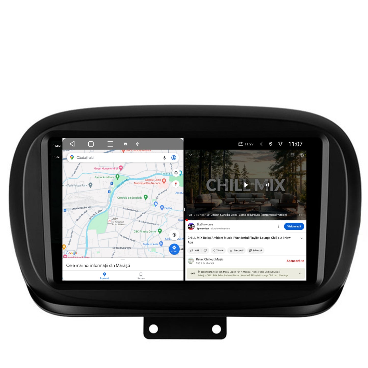 Navigatie 2K Fiat 500X (2014-2020), Android, S-Quadcore / 4GB RAM + 64GB ROM, 9.5 Inch - AD-BGS90042K+AD-BGRKIT362