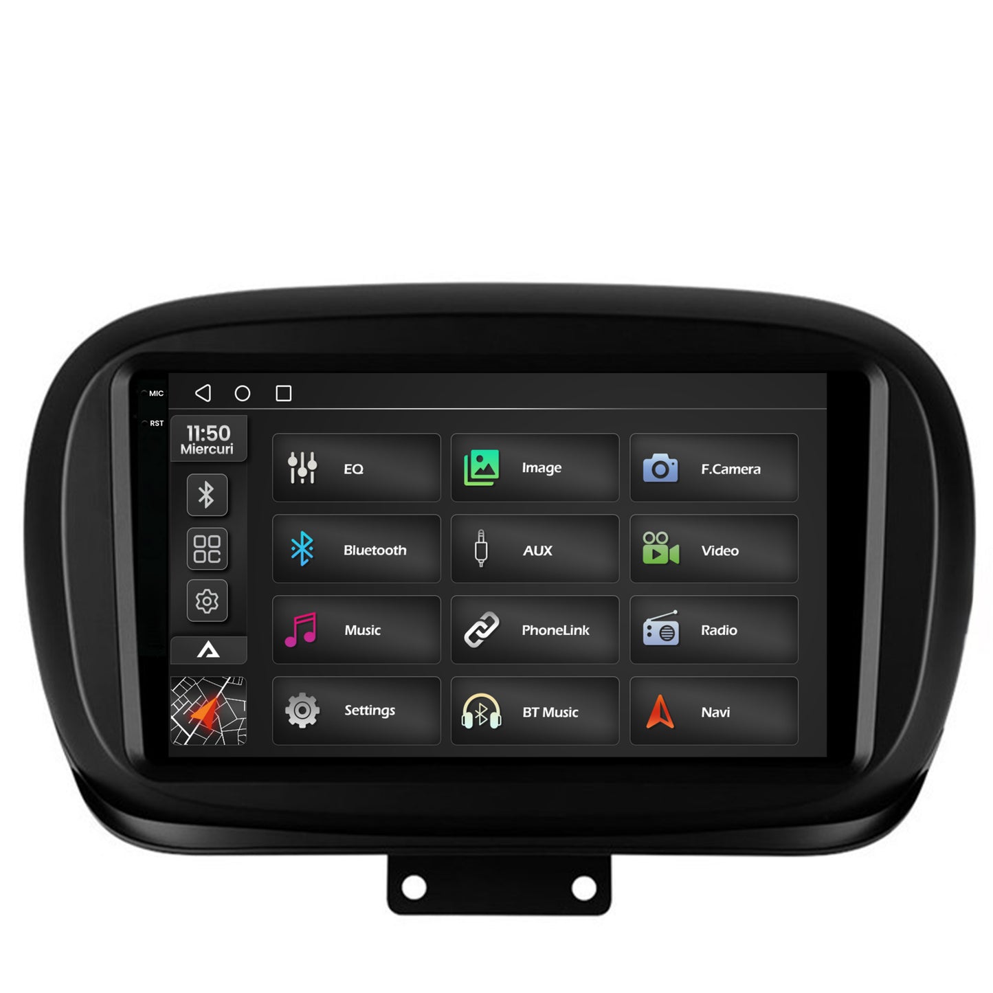 Navigatie 2K Fiat 500X (2014-2020), Android, S-Quadcore / 4GB RAM + 64GB ROM, 9.5 Inch - AD-BGS90042K+AD-BGRKIT362