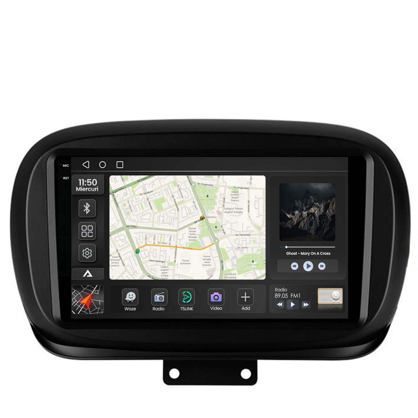 Navigatie 2K Fiat 500X (2014-2020), Android, S-Quadcore / 4GB RAM + 64GB ROM, 9.5 Inch - AD-BGS90042K+AD-BGRKIT362