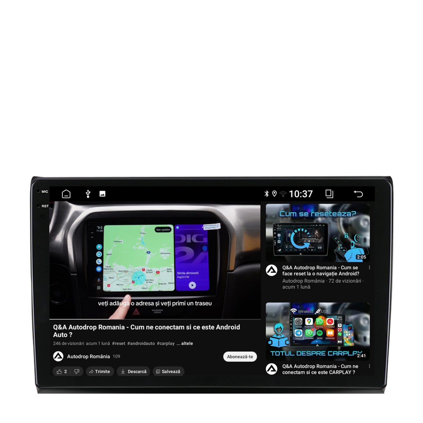 Navigatie 2K Fiat Bravo (2006-2014), Android, S-Quadcore / 4GB RAM + 64GB ROM, 9.5 Inch - AD-BGS90042K+AD-BGRKIT356