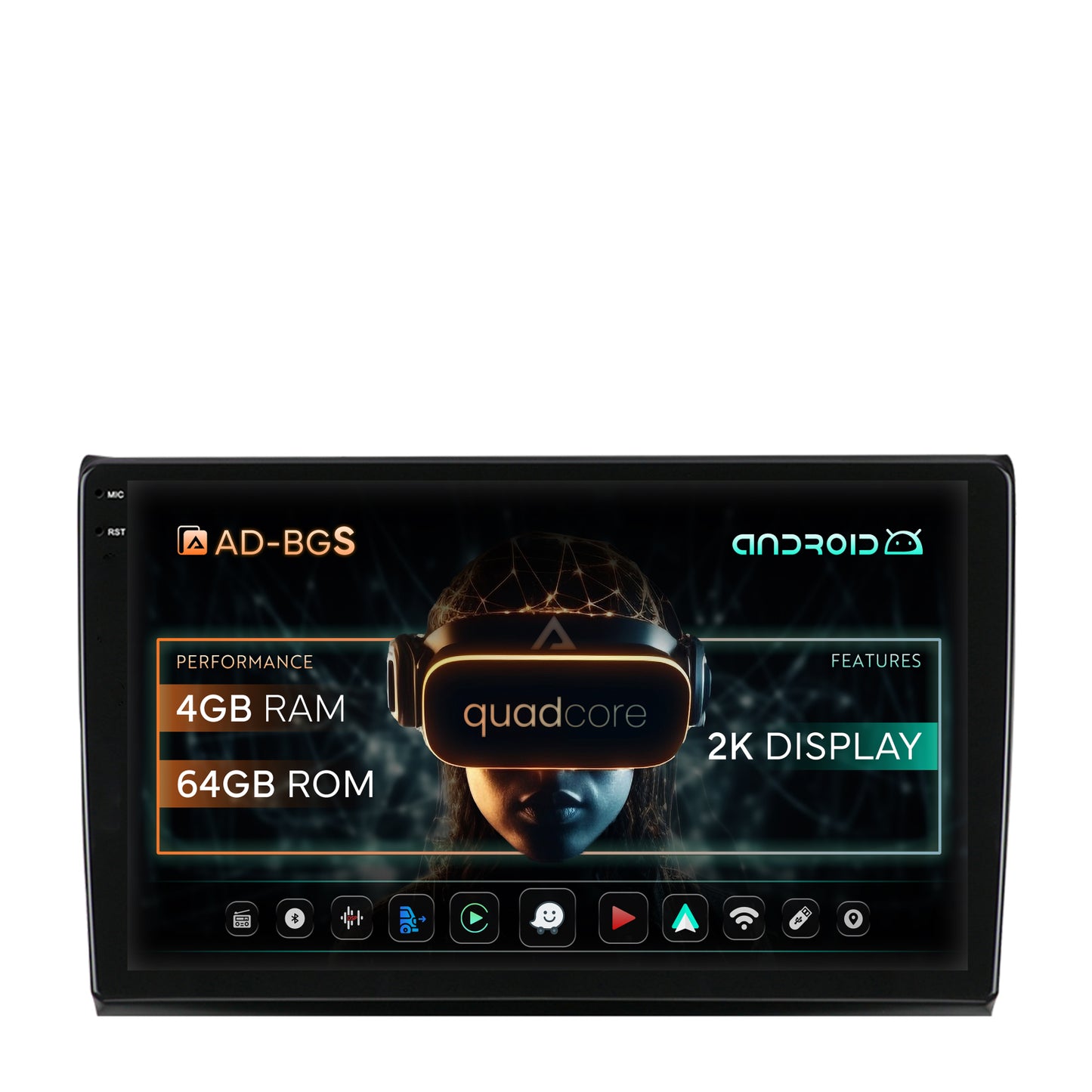 Navigatie 2K Fiat Bravo (2006-2014), Android, S-Quadcore / 4GB RAM + 64GB ROM, 9.5 Inch - AD-BGS90042K+AD-BGRKIT356